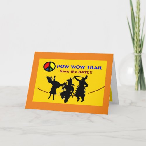 Colorful Pow Wow Trail Invite Cards