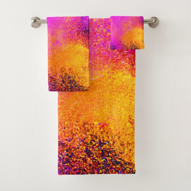 Colorful Powder Eruption Bath Towel Set (Insitu)
