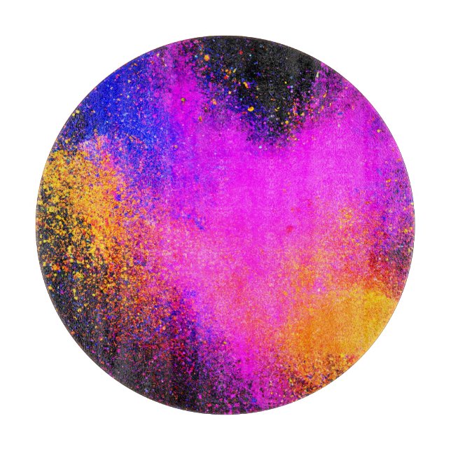 Colorful Powder Eruption Cutting Board (Front)