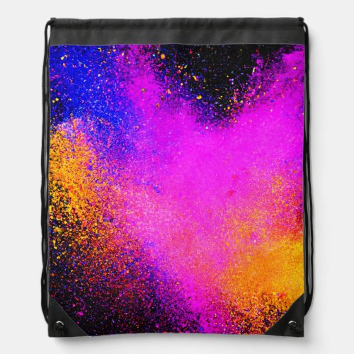 Colorful Powder Eruption Drawstring Bag