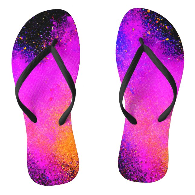 Colorful Powder Eruption Flip Flops (Footbed)
