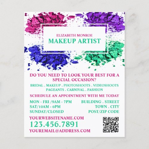 Colorful Powder Makeup Artist Advertising Flyer