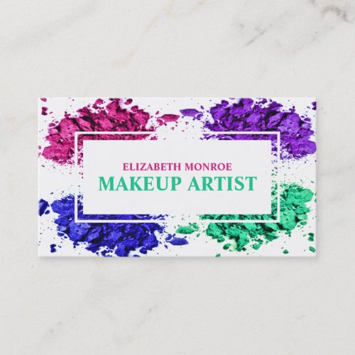 Colorful Powder Makeup Artist Business Card