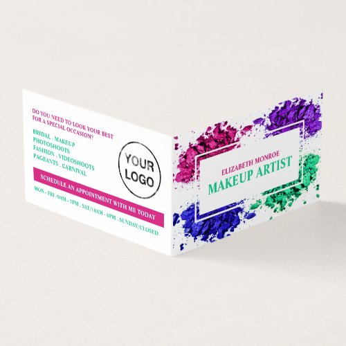 Colorful Powder Makeup Artist Loyalty Card Business Card