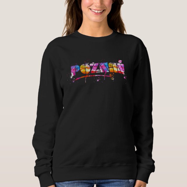 Colorful Poznan Lettering  Watercolor Poznan Sweatshirt (Front)