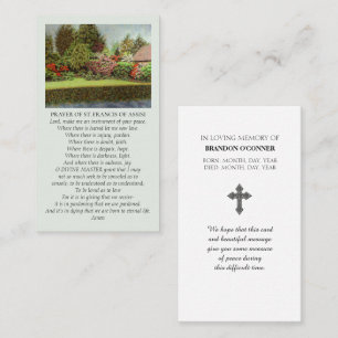 Colorful Prayer of St Francis of Assisi Sympathy Business Card