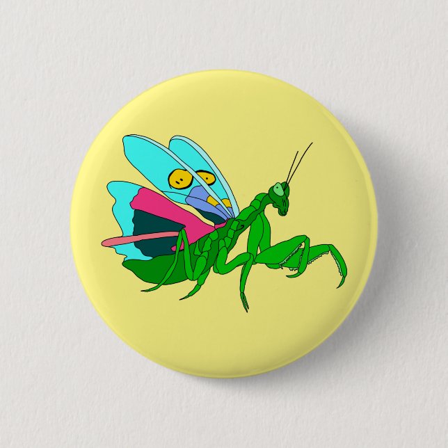 Colorful Praying Mantis Button (Front)