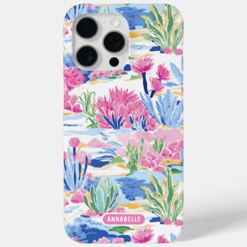 Colorful Preppy Counrty Floral Personalized Name iPhone 15 Pro Max Case