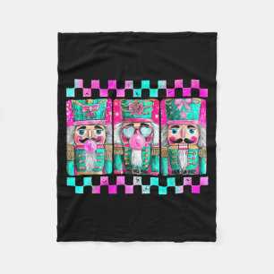Colorful Preppy Nutcracker Design For Christmas Lo Fleece Blanket