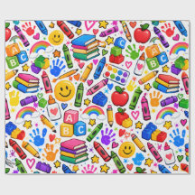 Colorful Preschool Teacher Classroom Wrapping Pape
