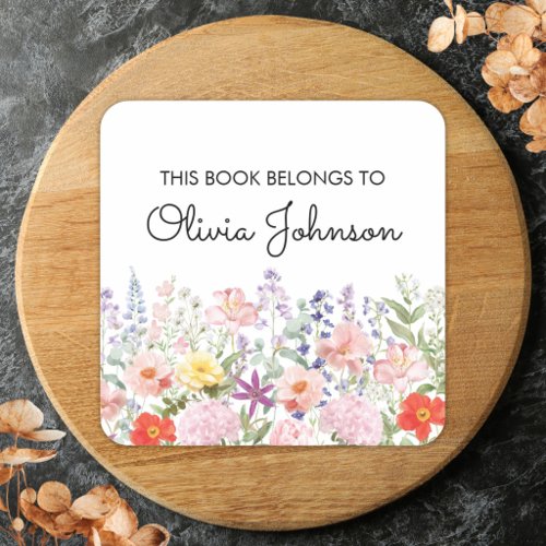 Colorful Pretty Flowers Floral Garden Bookplate
