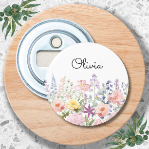 Colorful Pretty Flowers Floral Garden Personalized Bottle Opener