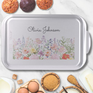 Colorful Pretty Flowers Floral Garden Personalized Cake Pan