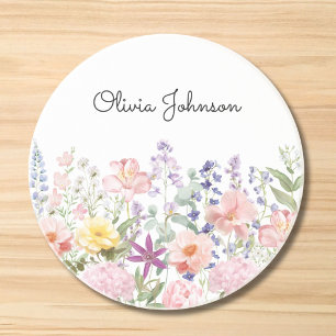 Colorful Pretty Flowers Floral Garden Personalized Coaster