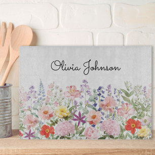 Colorful Pretty Flowers Floral Garden Personalized Cutting Board