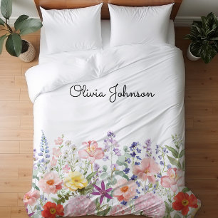 Colorful Pretty Flowers Floral Garden Personalized Duvet Cover