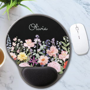 Colorful Pretty Flowers Floral Garden Personalized Gel Mouse Pad