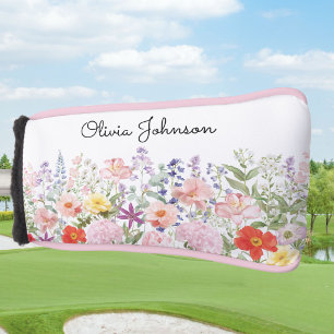 Colorful Pretty Flowers Floral Garden Personalized Golf Head Cover
