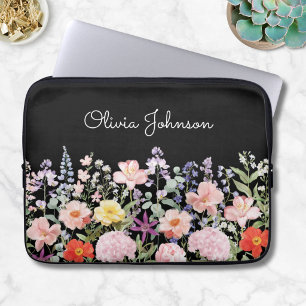 Colorful Pretty Flowers Floral Garden Personalized Laptop Sleeve