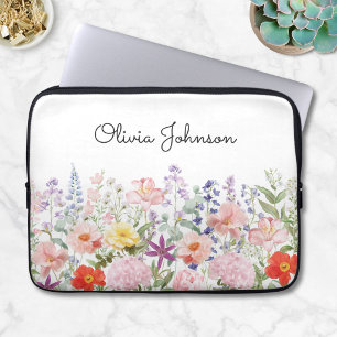 Colorful Pretty Flowers Floral Garden Personalized Laptop Sleeve