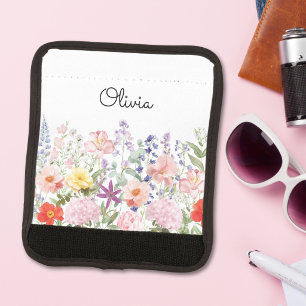 Colorful Pretty Flowers Floral Garden Personalized Luggage Handle Wrap