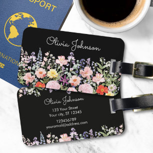 Colorful Pretty Flowers Floral Garden Personalized Luggage Tag