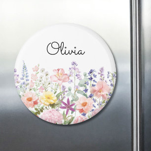 Colorful Pretty Flowers Floral Garden Personalized Magnet