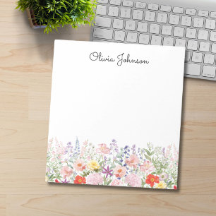 Colorful Pretty Flowers Floral Garden Personalized Notepad