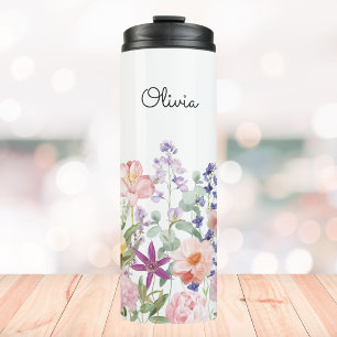 Colorful Pretty Flowers Floral Garden Personalized Thermal Tumbler