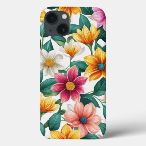 Colorful Pretty Flowers Spring Floral Wildflowers  iPhone 13 Case