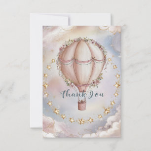 Colorful Pretty Hot Air Balloon Thank You Card