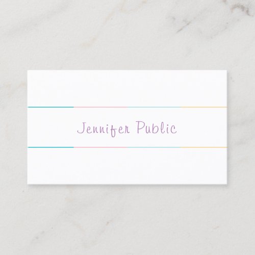 Colorful Pretty Modern Handwritten Text Simple Business Card