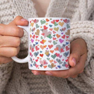 Colorful Pretty Pastel Heart Pattern Cute Girly Coffee Mug