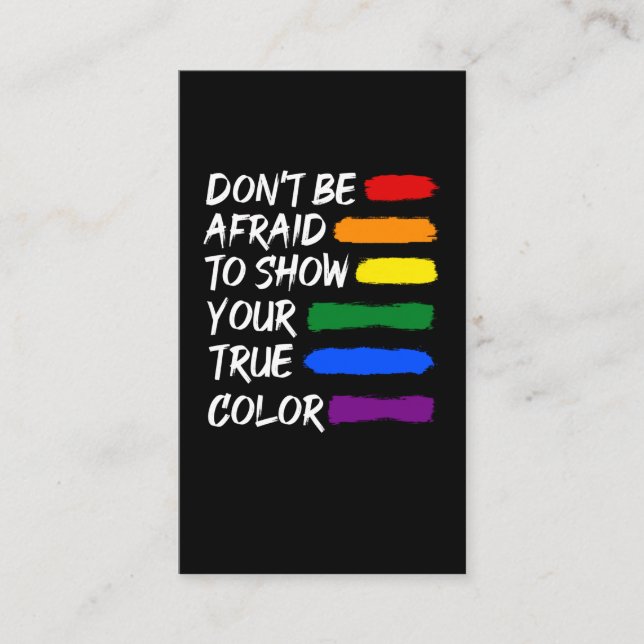 Colorful Pride LGBTQ Gay Lesbian Queer Business Card (Front)