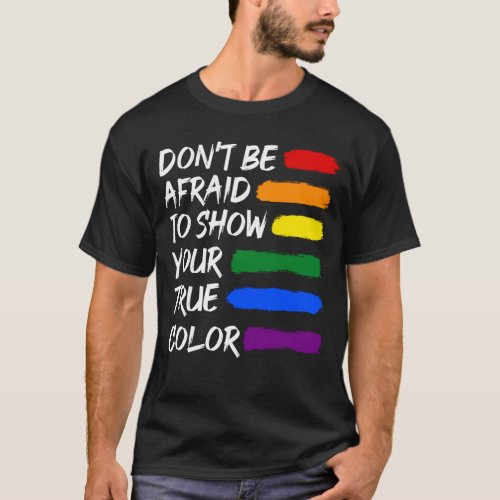 Colorful Pride LGBTQ Gay Lesbian Queer T_Shirt