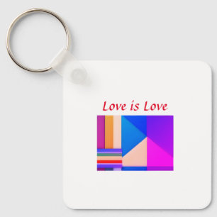 Colorful pride month gay LGBTQ love add name text Keychain