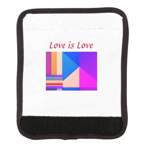 Colorful pride month gay LGBTQ love add name  text Luggage Handle Wrap