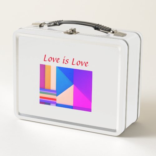 Colorful pride month gay LGBTQ love add name  text Metal Lunch Box