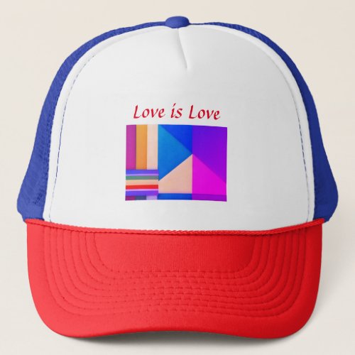 Colorful pride month gay LGBTQ love add name  text Trucker Hat