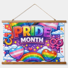 Colorful Pride Month Rainbow and Unicorn Art