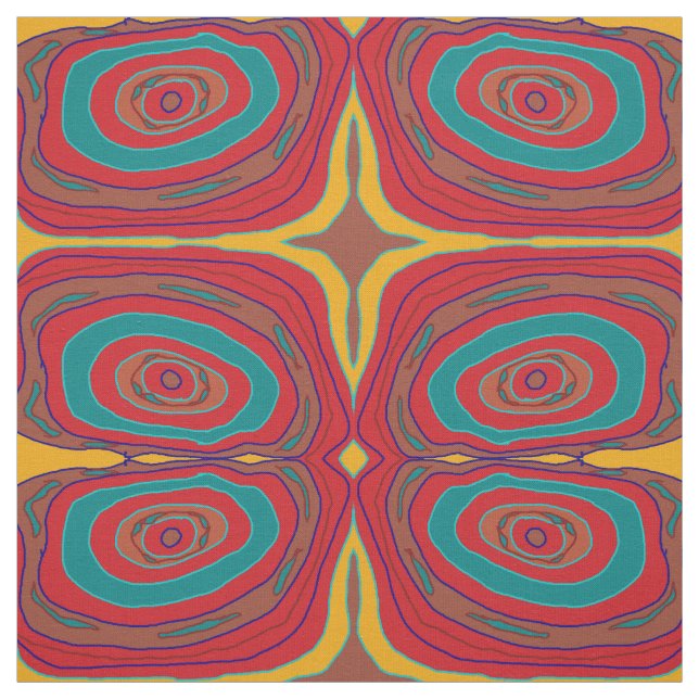 Colorful Primitive Inspired Circles>Cotton Fabric (Swatch)