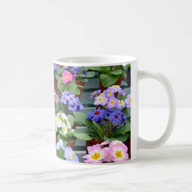 Colorful primroses print coffee mug (Right)