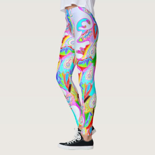 Colorful Printed Abstract Design Leggings