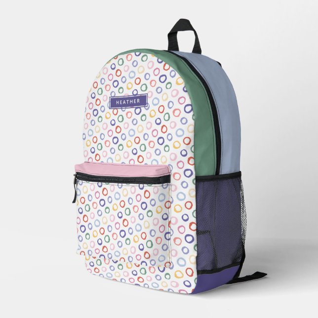 Colorful Printed Backpack (Back Corner Right)