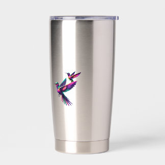 Colorful prism hummingbird insulated tumbler