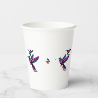 Colorful prism hummingbird paper cups