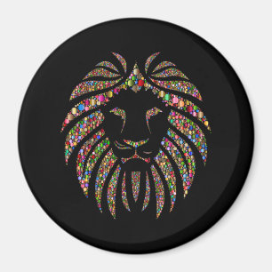 Colorful prismatic lion magnet