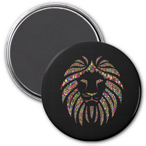 Colorful prismatic lion magnet