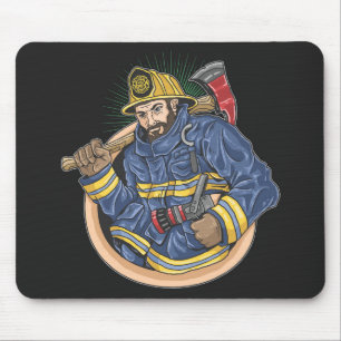 Colorful Professional Firefighter Mouse Pad