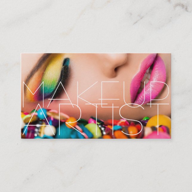 Colorful Professional Makeup Artist Card (Front)
